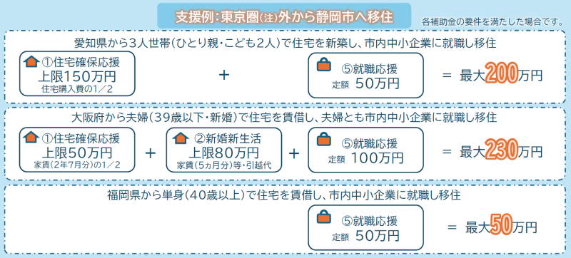 東京圏以外からの移住者の支援例です。
